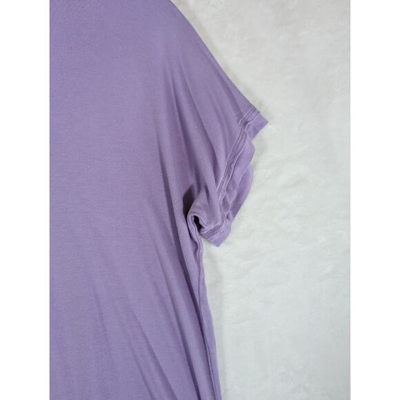 Veronica M Anthropologie Womens Solid Lilac Wide VNeck Spandex/Rayon Top Size M - Picture 7 of 9